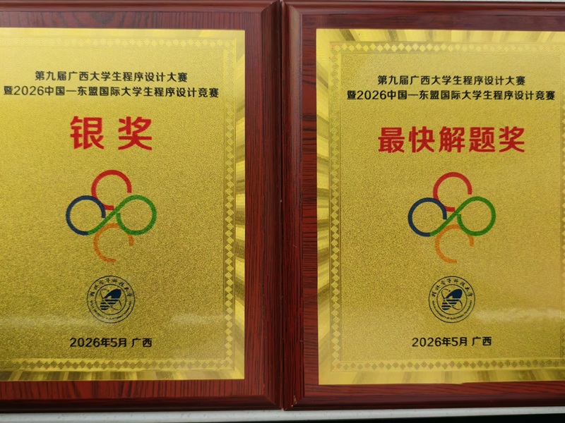 必赢电子游戏平台学子在第九届广西大学生程序设计竞赛暨中国—东盟国际大学生程序设计竞赛邀请赛中荣获佳绩